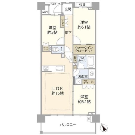 クリオ横濱綱島の物件間取画像